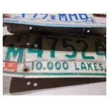 Vintage Minnesota License Plates and Storage Tin
