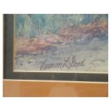 Vintage Framed Landscape Lithograph - Signed Thomas Kinkade