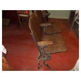 Vintage Two-Seat Folding Theater Bench