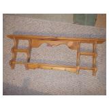 Vintage Solid Pine Wall-Mount Display Shelf