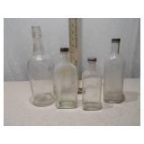 Vintage Glass Liquor and Apothecary Bottles - Lot of 4