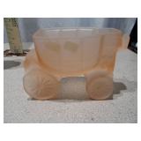 Vintage Ceramic Fan Vase and Frosted Glass Planter