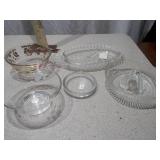 Pressed Glass Serving Pieces & Juicer - 5 Pieces