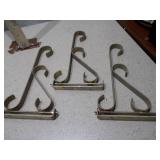 Decorative Wrought Iron Wall Brackets - 3 Pieces