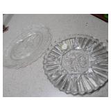 Pressed Glass Serving Dishes - 2 Pieces