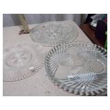 Pressed Glass Serving Set - 3 Pieces