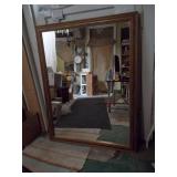 Large Oak Framed Wall Mirror