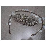 Vintage Jewelry Collection - Faux Pearls, Bracelets, & Ornate Hair Clip