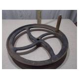 Vintage Cast Iron Flywheel / Industrial Pulley Wheel