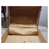 Vintage Small Accent Table and Hard-Shell Suitcase Lot