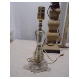 Lot of 4 Assorted Table Lamps – Glass and Carved Wood Styles