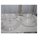 Assorted Clear Glass Bakeware & Serving Dishes - Pyrex/Anchor Hocking Style