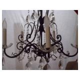 St. Peter Doctor’s Estate: 5-Light Ornate Wrought Iron & Crystal Chandelier