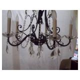St. Peter Doctor’s Estate: 5-Light Ornate Wrought Iron & Crystal Chandelier