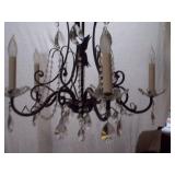St. Peter Doctor’s Estate: 5-Light Ornate Wrought Iron & Crystal Chandelier
