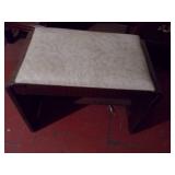 Antique Art Deco Vanity with Round Mirror and Matching Stool