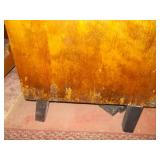 Antique Art Deco Vanity with Round Mirror and Matching Stool