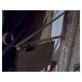 Vintage Hanging Metal Store Sign Bracket & Wood Sign