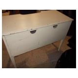 Antique White Makeup Vanity with Storage Cabinets
