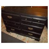 Vintage Dark Wood 6-Drawer Dresser