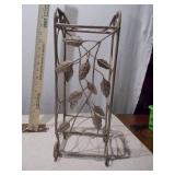 Decorative Wire Birdhouse and Metal Wine Rack Set