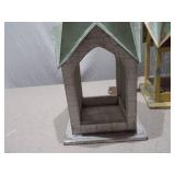 Pair of Decorative Metal Architectural Birdhouses