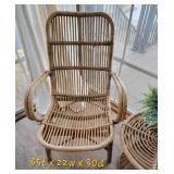 Sweet Vintage Rattan 3 pc Set ~ Hourglass Table & Armchairs