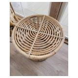 Sweet Vintage Rattan 3 pc Set ~ Hourglass Table & Armchairs
