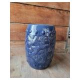 Ceramic Blue Glaze Japanese Garden Stool