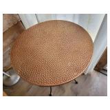 Enameled Copper Hammered Round Occassional Table