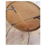 Enameled Copper Hammered Round Occassional Table