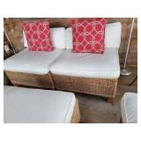 Elegant Natural Wicker 4 pc Patio Set ~ 3 Chairs + Ottoman