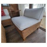 Elegant Natural Wicker 4 pc Patio Set ~ 3 Chairs + Ottoman