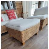 Elegant Natural Wicker 4 pc Patio Set ~ 3 Chairs + Ottoman