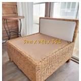 Elegant Natural Wicker 4 pc Patio Set ~ 3 Chairs + Ottoman