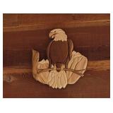 Intarsia Carved Wood Bald Eagle Wall Art