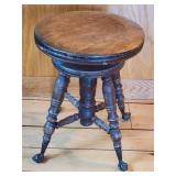 Antique Ball and Claw Piano Stool