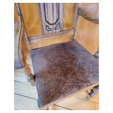 Antique Oak Farm House Chair ~ Leopard Seat