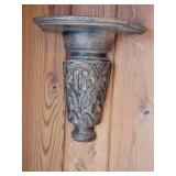 Carved Wooden Wall Sconce Pair