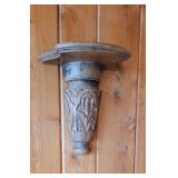 Carved Wooden Wall Sconce Pair
