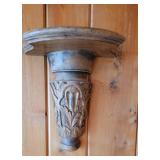 Carved Wooden Wall Sconce Pair