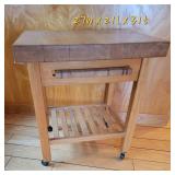 Rolling Butcher Block Kitchen Island Work Station
