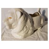 Ceramic White Lion Planter