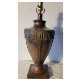 Brown Plaster Urn Table Lamp