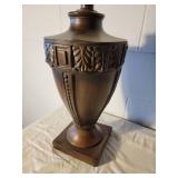 Brown Plaster Urn Table Lamp