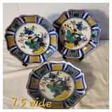 Trio of Japanese Kutani Ware Plates
