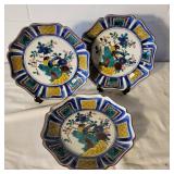 Trio of Japanese Kutani Ware Plates