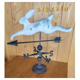Awesome White Rabbit Leaping Bunny Iron Weather Vane