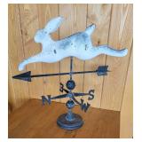 Awesome White Rabbit Leaping Bunny Iron Weather Vane