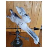 Awesome White Rabbit Leaping Bunny Iron Weather Vane